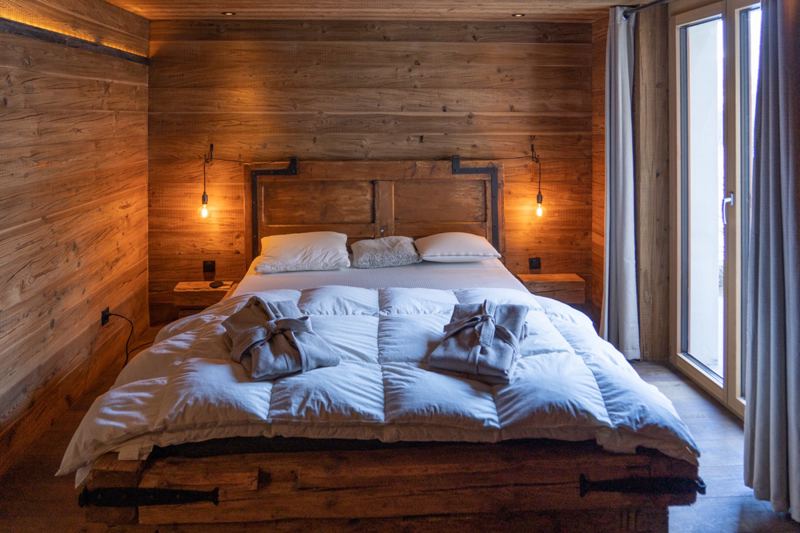 Eines von vier Schlafzimmern im Chalet Adler