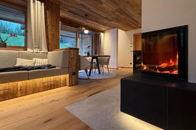 Blick auf den Kamin