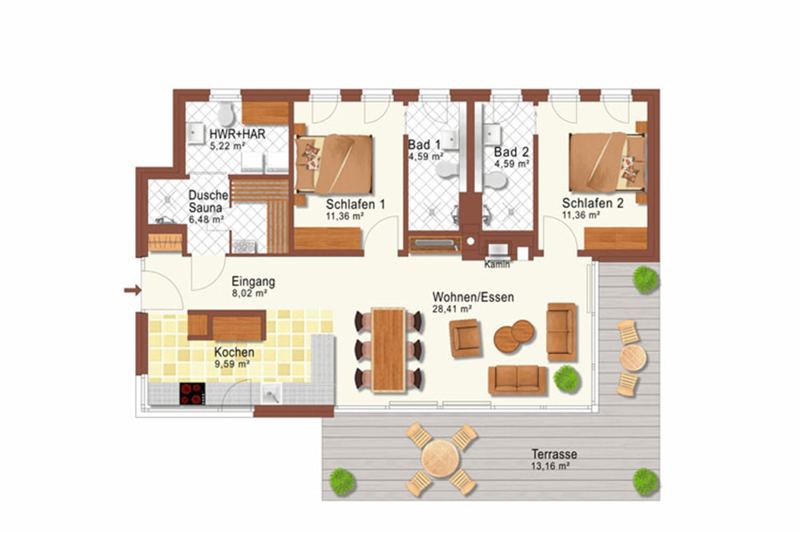 Grundriss der Wohnung
